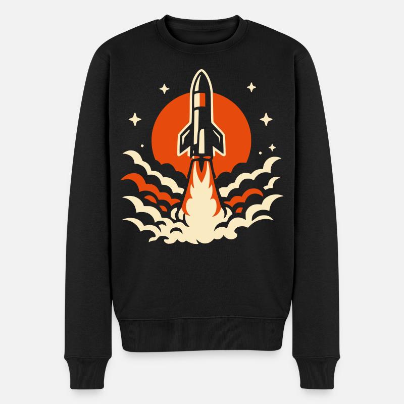 Fusée rétro - Pull Premium bio Homme - noir