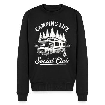 Conception de la vie de camping pour les amateurs de camping-car - Pull Premium bio Homme - noir - Devant - Nico (187cm)