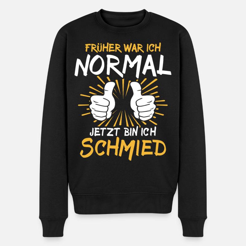 Schmied Spruch - Männer Premium Bio Pullover - Schwarz