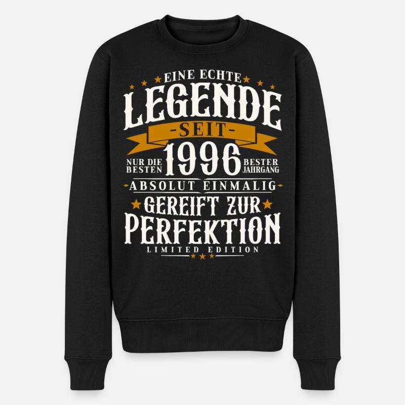 Jahrgang 1996 geboren Legenden Geburtstag Geschenk - Männer Premium Bio Pullover - Schwarz