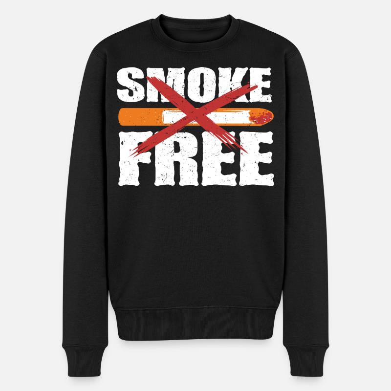 Nichtraucher Ex Raucher Smoke Free - Männer Premium Bio Pullover - Schwarz