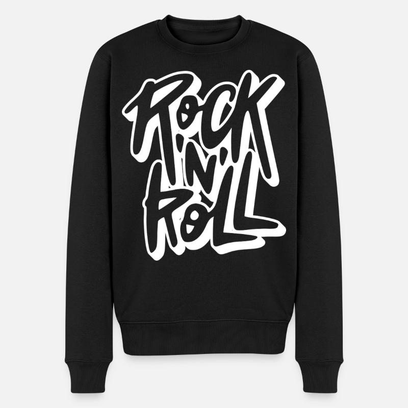 Texte de graffiti rock 'n' roll - Pull Premium bio Homme - noir