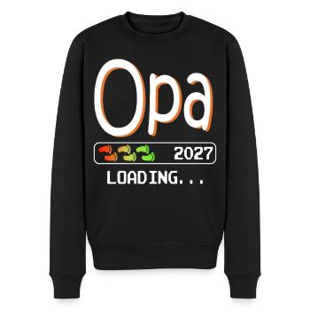 Futur grand-père en 2027 qui embarque son futur grand-père - Pull Premium bio Homme - noir - Devant - Nico (187cm)