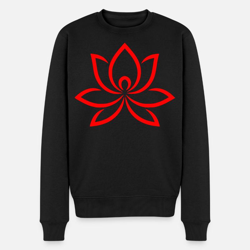 Blume Design Geschenk für Naturfreunde - Männer Premium Bio Pullover - Schwarz