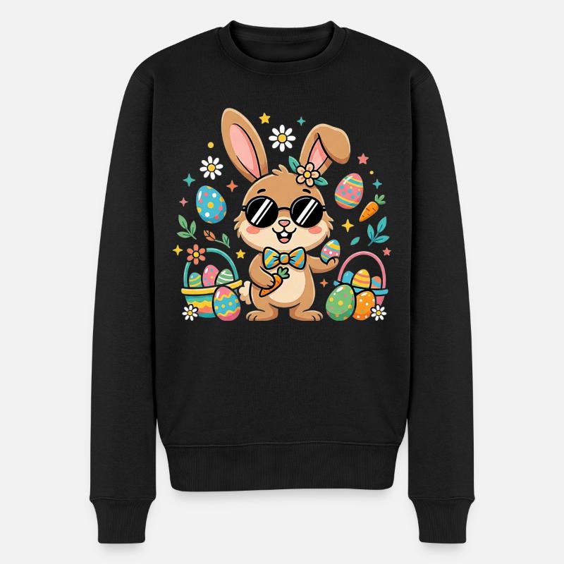 Joyeuses Pâques, Cool Bunny - Pull Premium bio Homme - noir