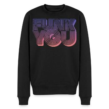 Funk You Vintage - Männer Premium Bio Pullover - Schwarz - Vorne - Nico (187cm)