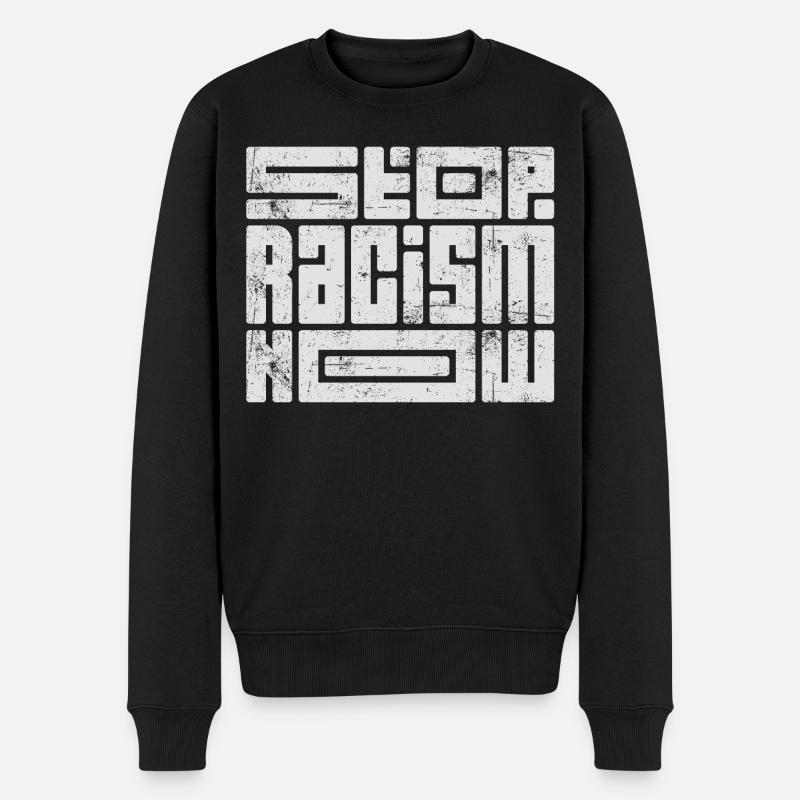 Arrêtez le racisme maintenant - Pull Premium bio Homme - noir