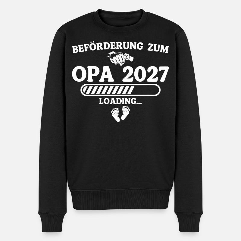Beförderung zum Opa 2027 – Schwangerschaft - Männer Premium Bio Pullover - Schwarz