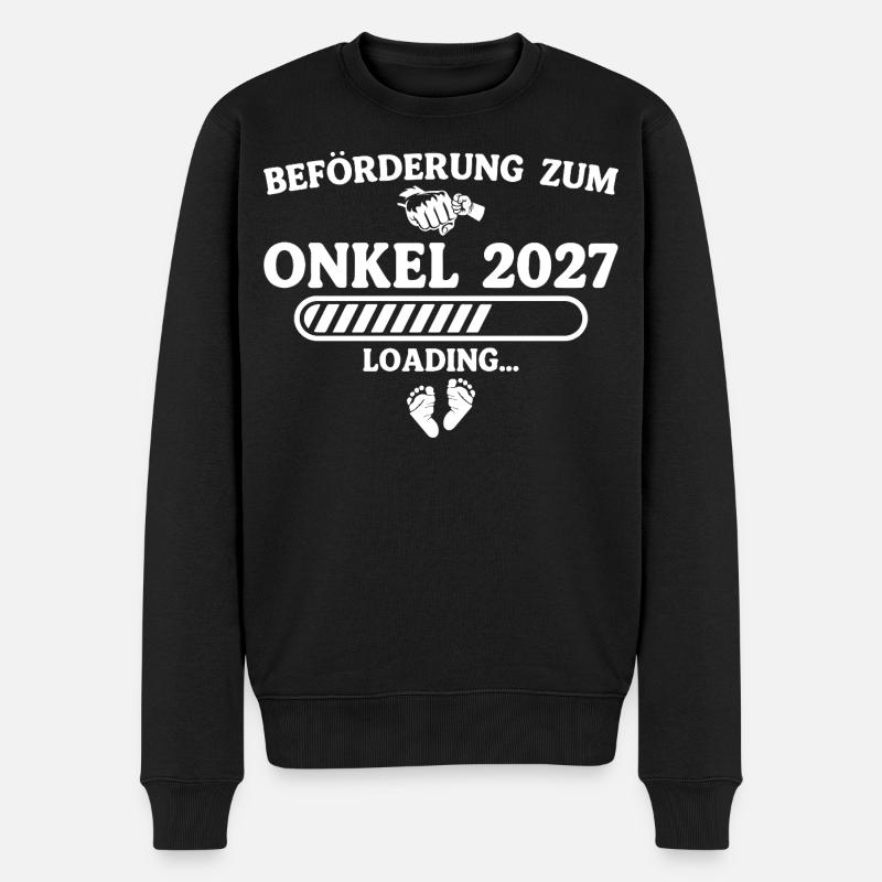 Beförderung zum Onkel 2027 – Schwangerschaft - Männer Premium Bio Pullover - Schwarz