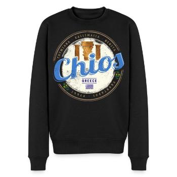 Chios Insel in Griechenland Retro Vintage Souvenir - Männer Premium Bio Pullover - Schwarz - Vorne - Nico (187cm)