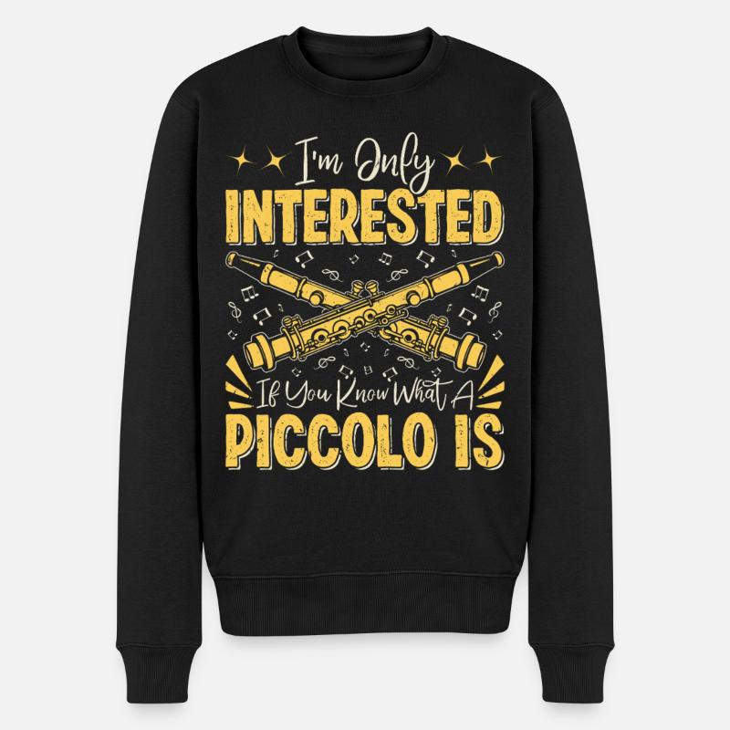 Piccoloist Marching Band Instrumentenmusiker - Männer Premium Bio Pullover - Schwarz