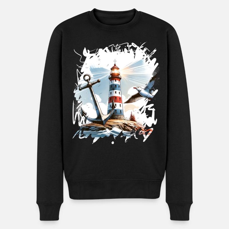 Mouette Ancre du Phare - Pull Premium bio Homme - noir