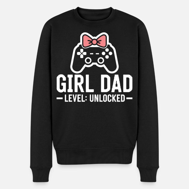 Werdender Papa & Vater, Geburt Tochter Mädchen - Männer Premium Bio Pullover - Schwarz