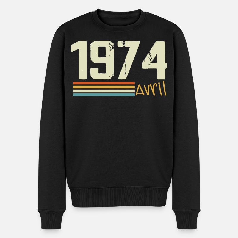 Né en avril 1974 - Pull Premium bio Homme - noir