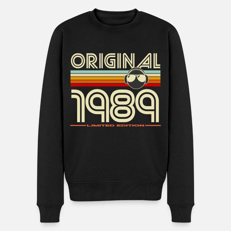 Originaler Retro-Helm von 1989 - Männer Premium Bio Pullover - Schwarz