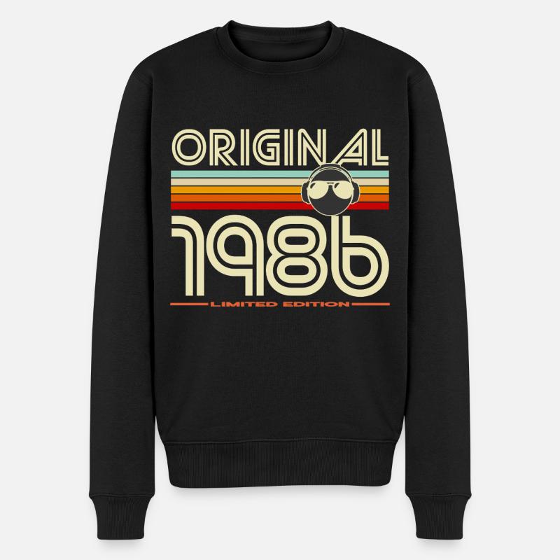 Originale Retro-Edition von 1986 - Männer Premium Bio Pullover - Schwarz