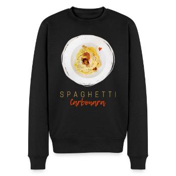 Spaghetti Carbonara Pasta Nudel Gourmet Design - Männer Premium Bio Pullover - Schwarz - Vorne - Nico (187cm)