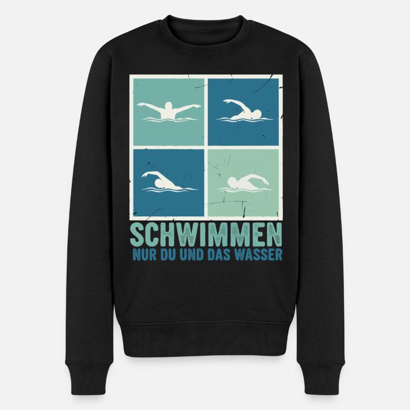 Nage juste toi et l’eau - Pull Premium bio Homme - noir