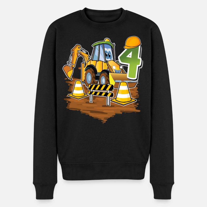 4e anniversaire des 4 excavateurs - Pull Premium bio Homme - noir