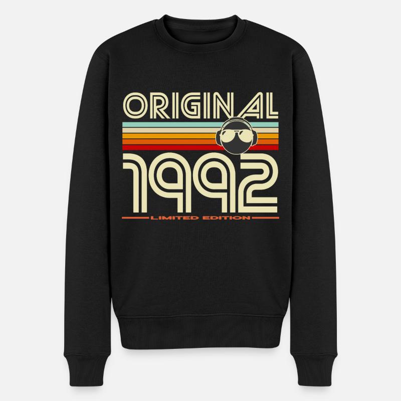 Originale Retro-Edition von 1992 - Männer Premium Bio Pullover - Schwarz
