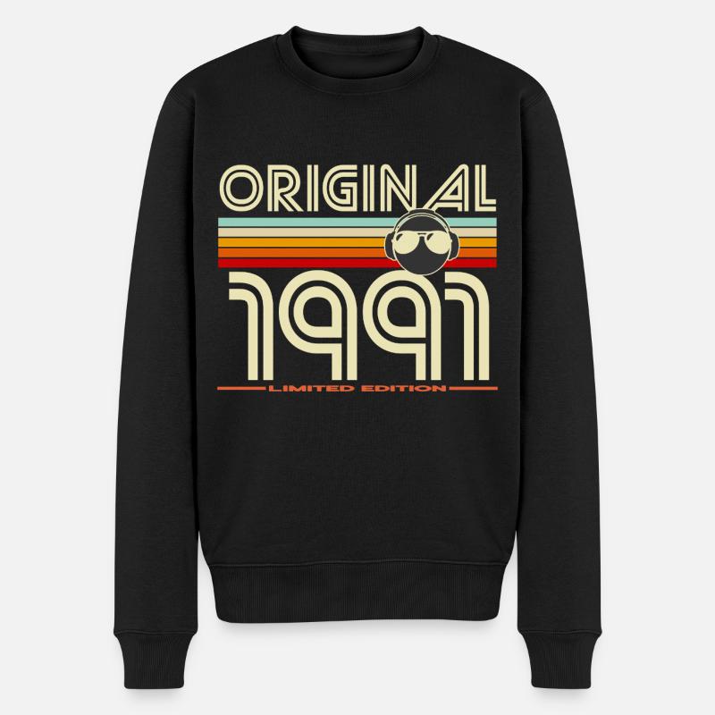 Originale Retro-Edition von 1991 - Männer Premium Bio Pullover - Schwarz