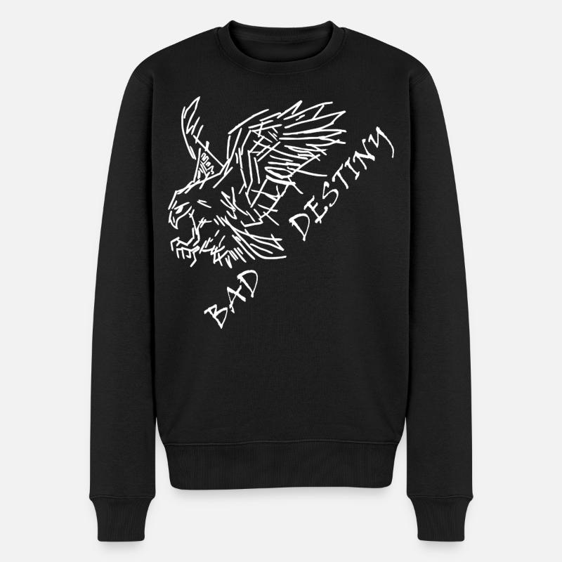 Bad Destiny in weiß - Männer Premium Bio Pullover - Schwarz
