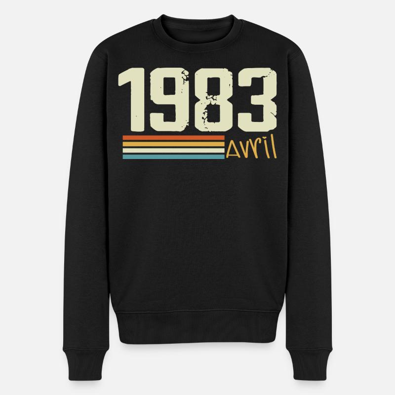 Né en avril 1983 - Pull Premium bio Homme - noir