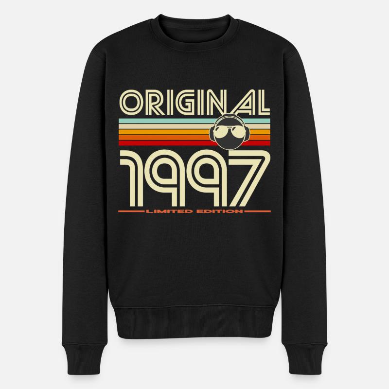 Original 1997: Retro-Kopfhörer - Männer Premium Bio Pullover - Schwarz