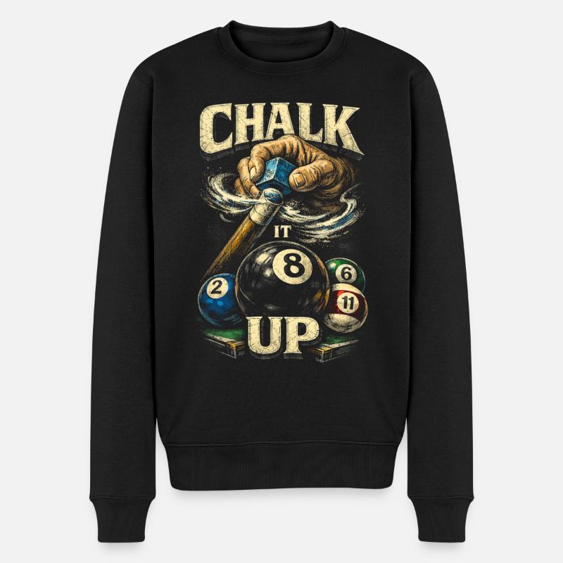 8-Ball Billard Chalk Up - Männer Premium Bio Pullover - Schwarz