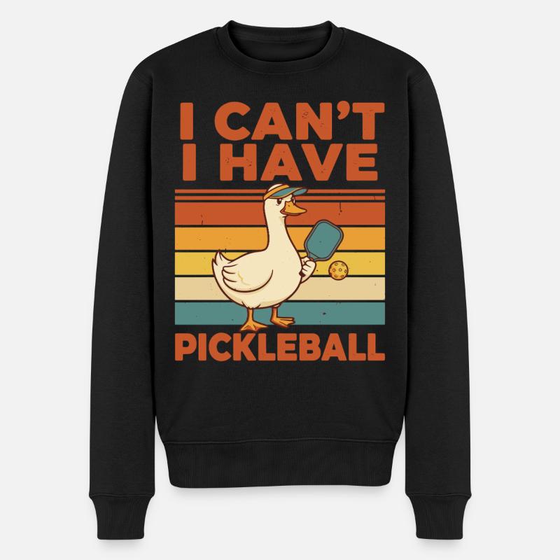 Pickleball-lustiger Pickleball-Pickleball - Männer Premium Bio Pullover - Schwarz