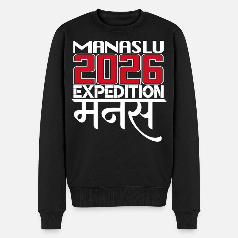 Manaslu - Männer Premium Bio Pullover - Schwarz