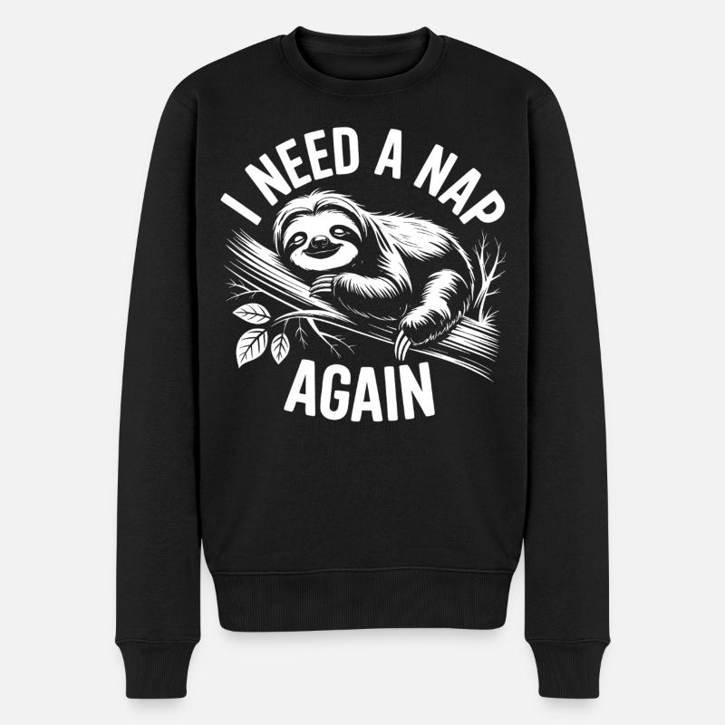 Mode veille paresseux sur la branche - Pull Premium bio Homme - noir
