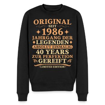 40. Geburtstag Original 1986 Jahrgang Geschenk - Männer Premium Bio Pullover - Schwarz - Vorne - Nico (187cm)