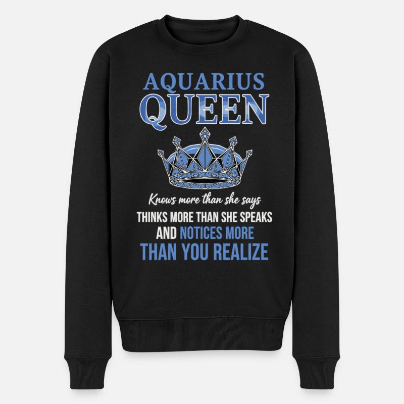 Aquarius Queen Sternzeichen Wassermann - Männer Premium Bio Pullover - Schwarz