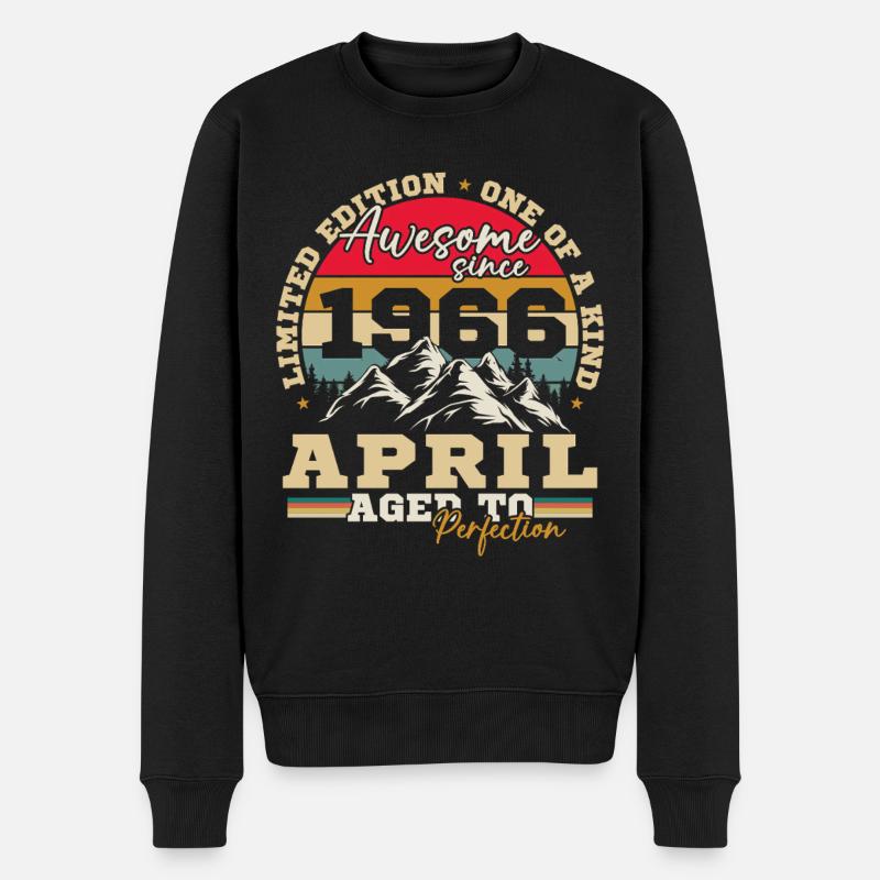 April 1966 Vintage-Geburtstagsgeschenk - Männer Premium Bio Pullover - Schwarz