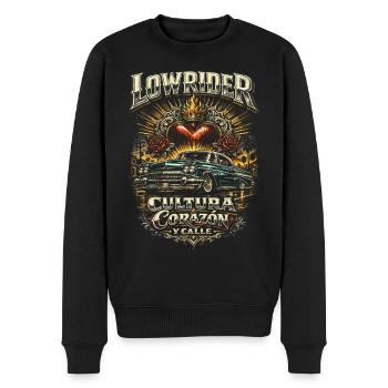 Lowrider Auto Cultura Corazon Y Calle - Männer Premium Bio Pullover - Schwarz - Vorne - Nico (187cm)