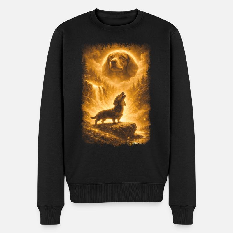 Teckel, Lune - Pull Premium bio Homme - noir