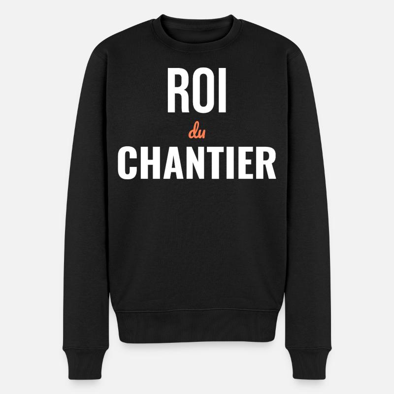 Roi du Chantier — Humour BTP - Pull Premium bio Homme - noir