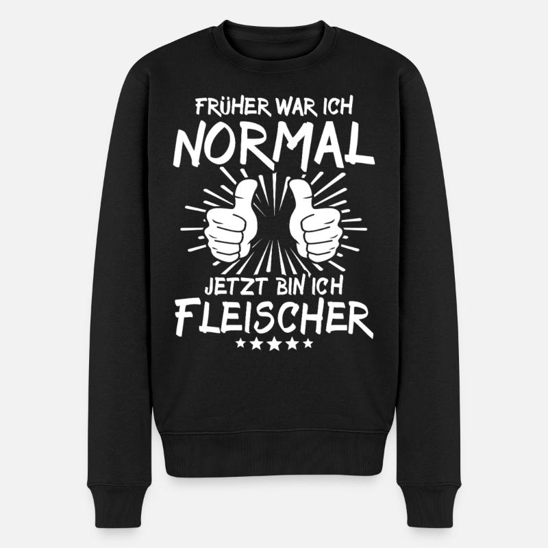 Fleischer - Männer Premium Bio Pullover - Schwarz