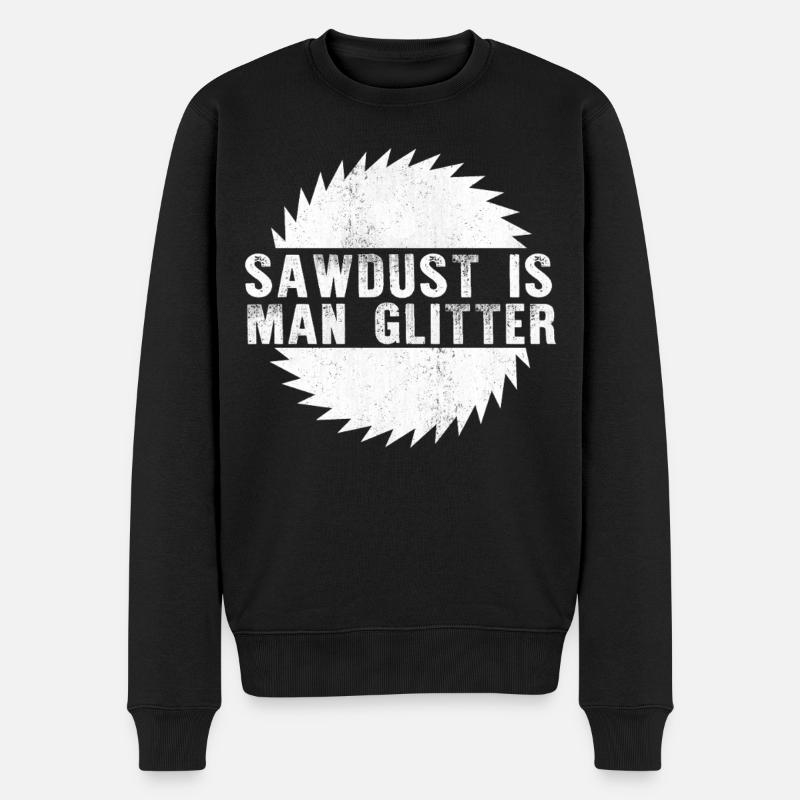 Sawdust Man Glitzerhemd - Männer Premium Bio Pullover - Schwarz