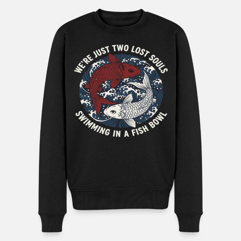 Koi Fisch Japan Tattoo Spruch - Männer Premium Bio Pullover - Schwarz