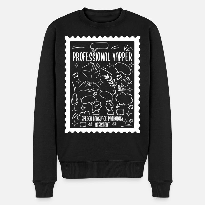 Professional Yapper Speech Language SLP - Men's Premium Organic Jumper - black