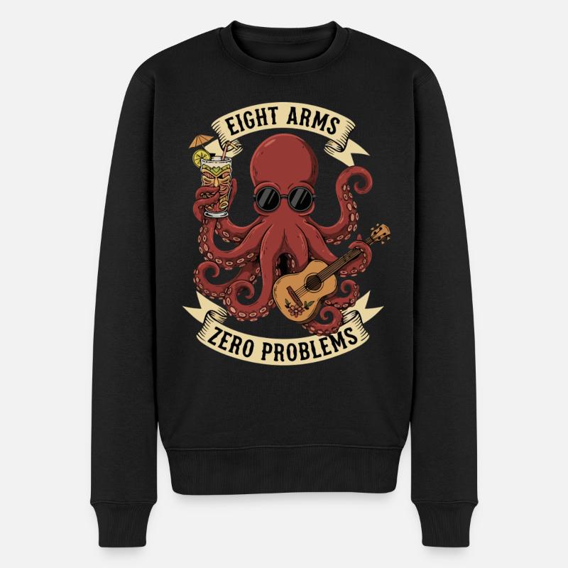 Eight Arms Zero Problems - Men's Premium Organic Jumper - black