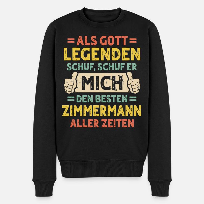 Zimmermann - Männer Premium Bio Pullover - Schwarz