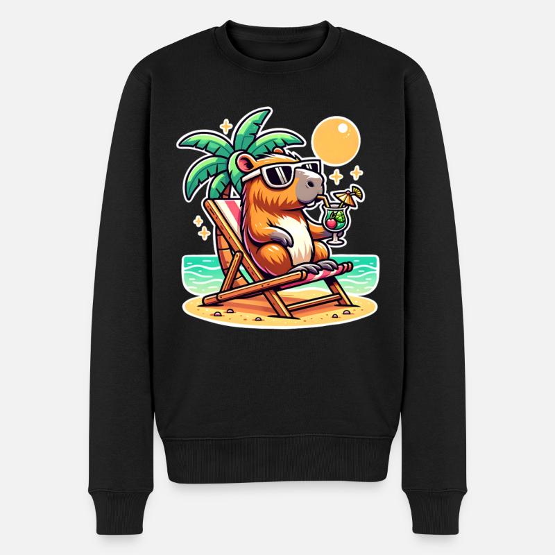 Vacances de Capybara - Pull Premium bio Homme - noir