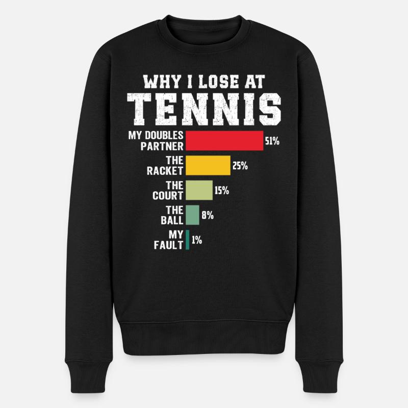 Pourquoi je perds au tennis - Pull Premium bio Homme - noir