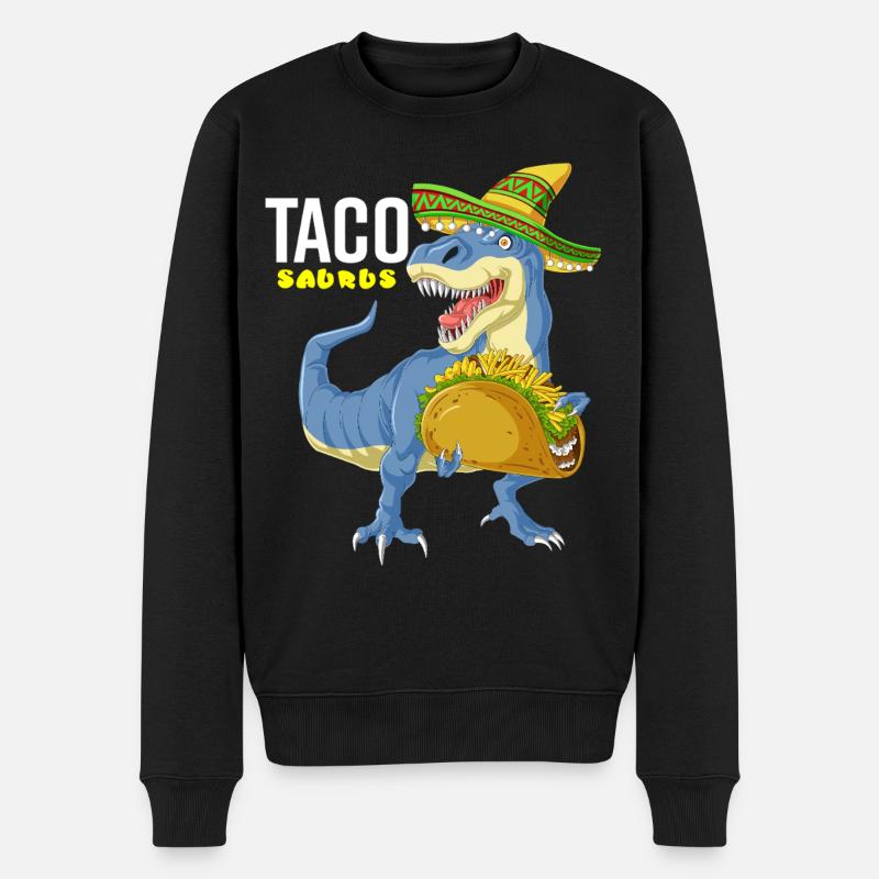 Tacosaurus Cinco De Mayo Hemd - Männer Premium Bio Pullover - Schwarz