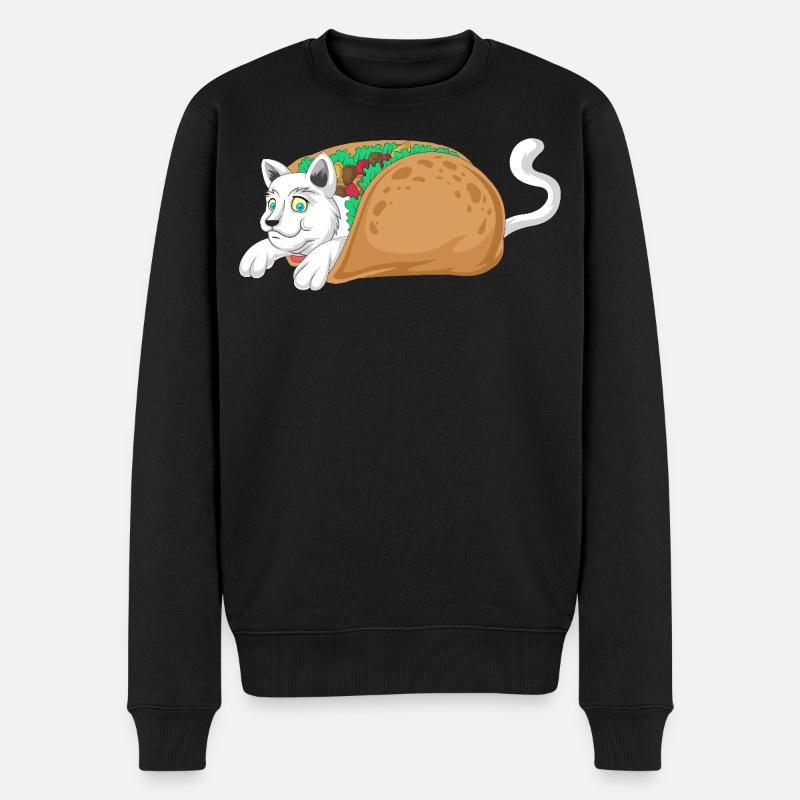 Taco-Katzen-Shirt - Männer Premium Bio Pullover - Schwarz