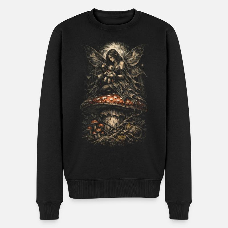 Fairycore Fee Gotisch - Männer Premium Bio Pullover - Schwarz