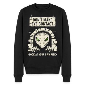 Bazyliszek Schau auf dein eigenes Risiko - Männer Premium Bio Pullover - Schwarz - Vorne - Nico (187cm)
